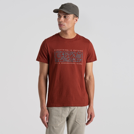 Men's Lucent Short Sleeved T-Shirt | Sienna Red Outside