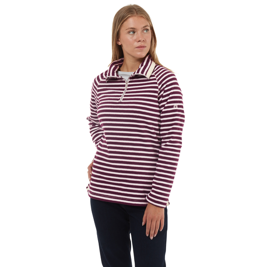 Women's Natalia Half Zip Fleece | Potent Plum Stripe