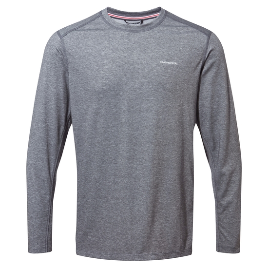 Men's NosiLife Talen Long Sleeved T-Shirt | Black Pepper Marl