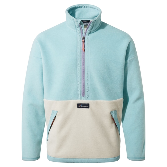 Spindle Half Zip Fleece | Iced Aqua / Ecru