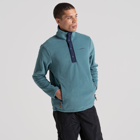 Men's Polartec Argo Half Zip Fleece | Washed Teal / Blue Navy