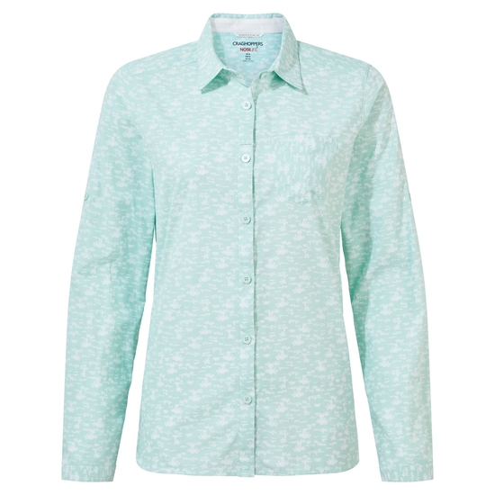 Women's Nosilife Callo Long Sleeved Shirt | Poolside Green Print