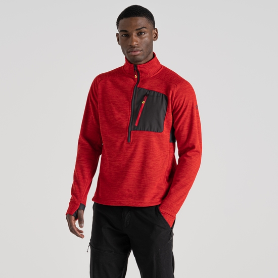 Men's Tarbert Half Zip Fleece | Chili Red / Black Pepper