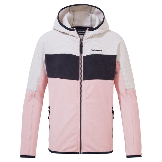 Kid's Linden Hooded Fleece Jacket | Pink Clay / Lunar Grey