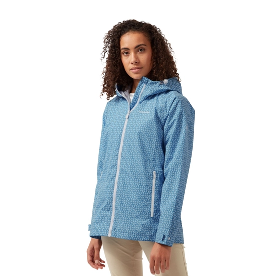 Women's Waterproof Laurel Jacket | Mediterranean Blue Print