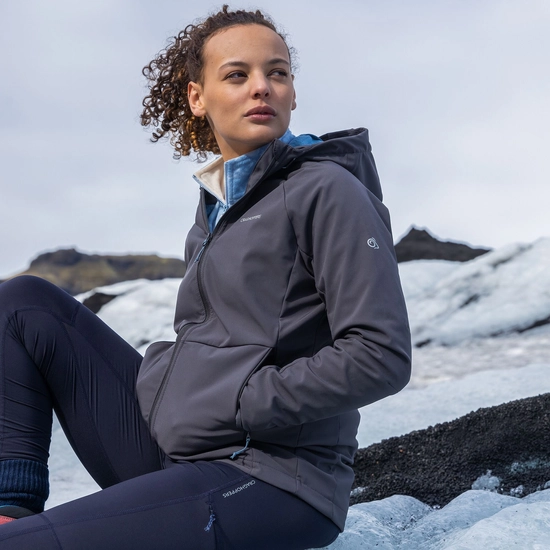 Women's Kalti Weatherproof Hooded Jacket | Charcoal / Teak Blue