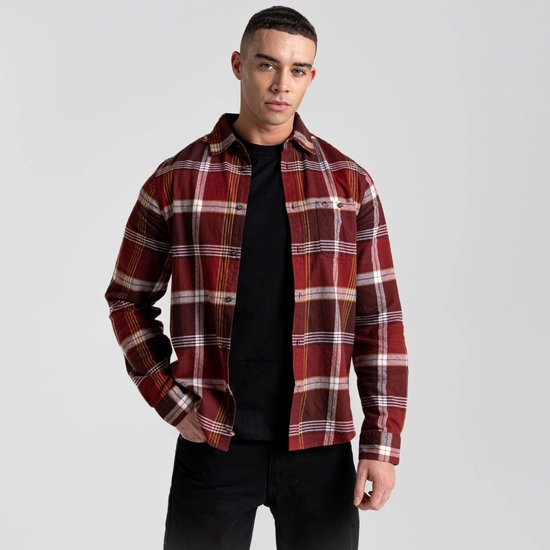 Men's Thornhill Long Sleeved Shirt | Mahogany Check