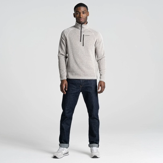 Men's Grindell Half Zip Fleece | Ecru