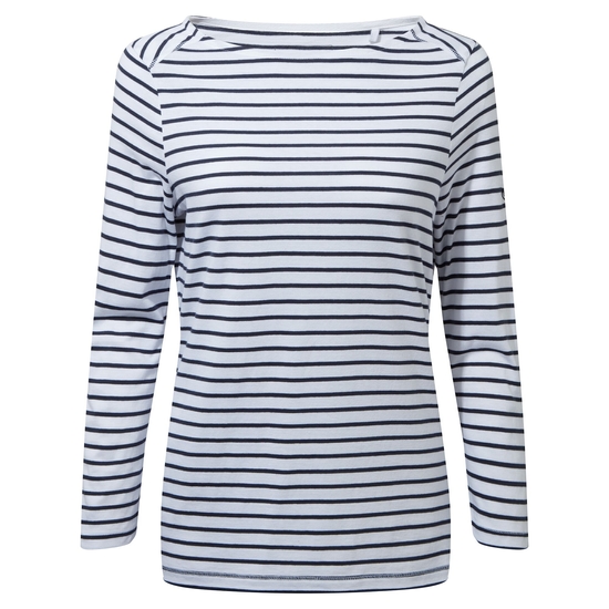 Blanca 3/4 Sleeved Top | Blue Navy / Optic White Stripe