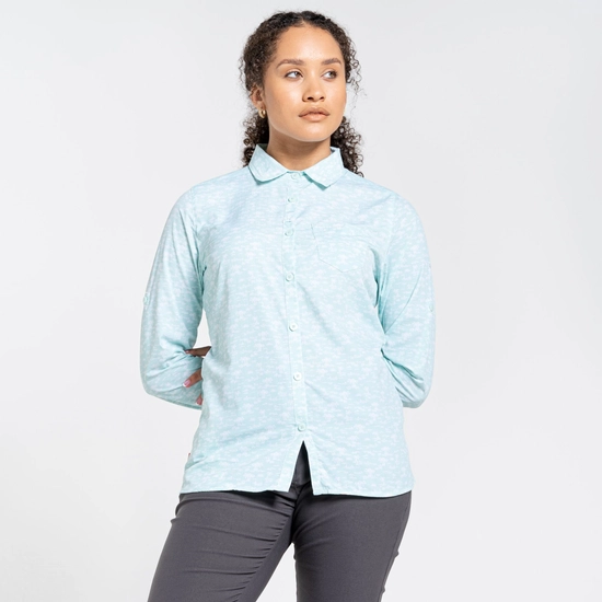 Women's Nosilife Callo Long Sleeved Shirt | Poolside Green Print