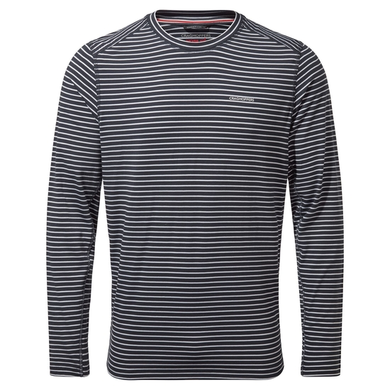 Men's NosiLife Talen Long Sleeved T-Shirt | Blue Navy Stripe