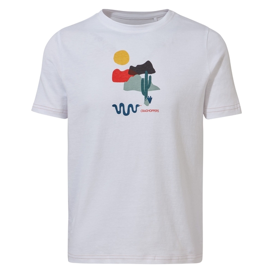 Kid's Tate Short Sleeved T-Shirt | Optic White Block Cactus