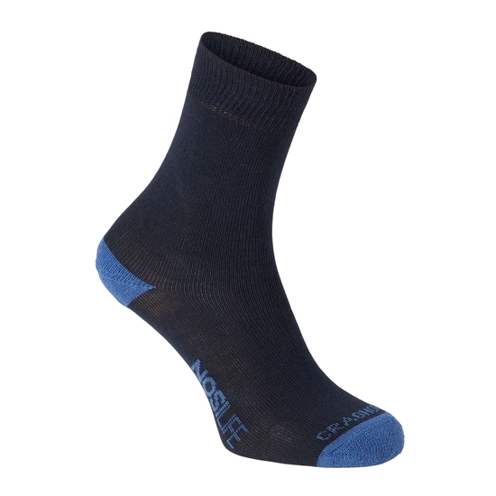 Men's Nosilife Travel Twin Pack Socks | Dark Navy / Soft Denim Stripe