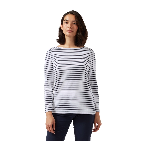 Blanca 3/4 Sleeved Top | Blue Navy / Optic White Stripe