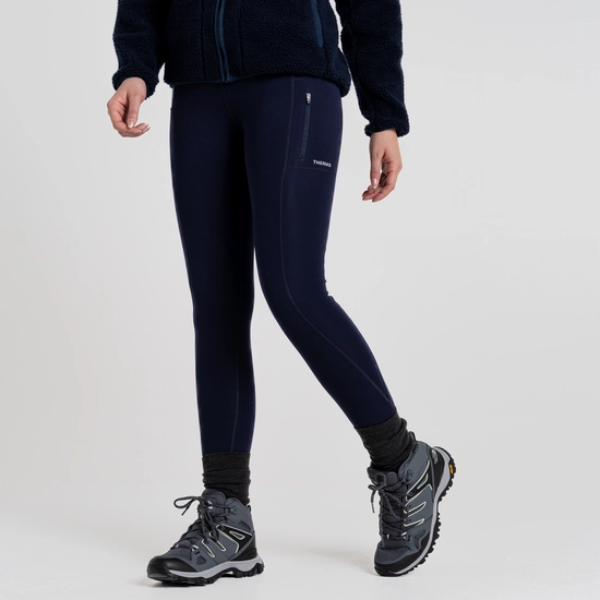 Women's Compression Thermal Leggings | Blue Navy