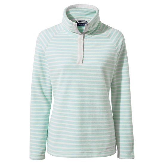 Women's Ella Overhead Fleece | Poolside Green Stripe