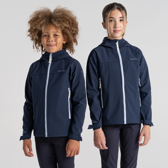 Kid's Landon Softshell Hooded Jacket | Blue Navy