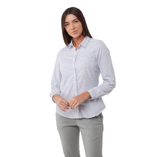 Women's NosiLife Gisele Long Sleeved Shirt | Paradise Blue Print