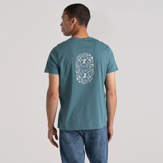 Men's Lucent Short Sleeved T-Shirt | Washed Teal Oval