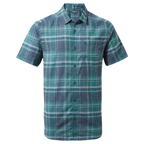 Men's Hila Short Sleeved Shirt | Stormy Sky Check