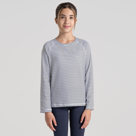 Kid's Nosilife Paola Long Sleeved T-Shirt | Blue Navy Stripe