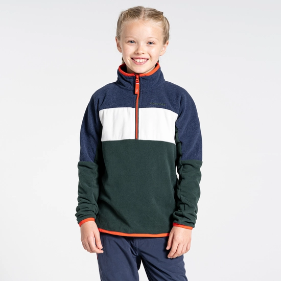 Kid's Linden Half Zip Fleece | Spruce Green / Blue Navy