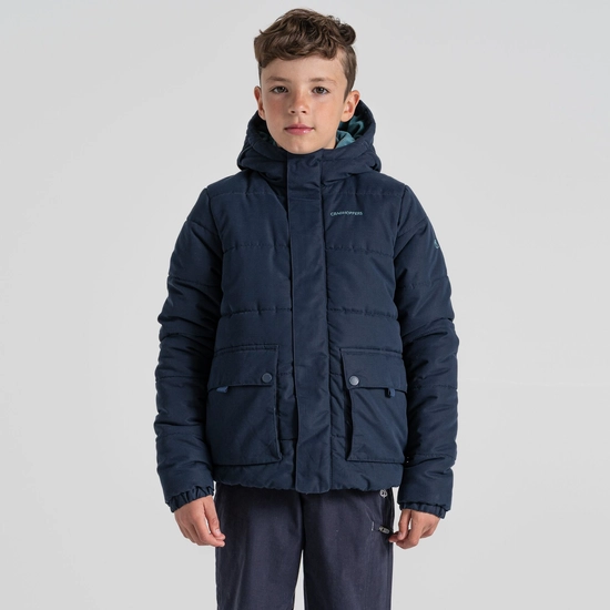 Kid's Maro Insulated Hooded Jacket | Blue Navy