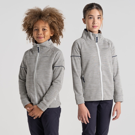 Kid's Nico Full Zip Fleece | Silver Cloud