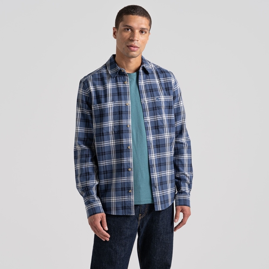 Men's Lonbard Long Sleeved Shirt | Stormy Sky Check