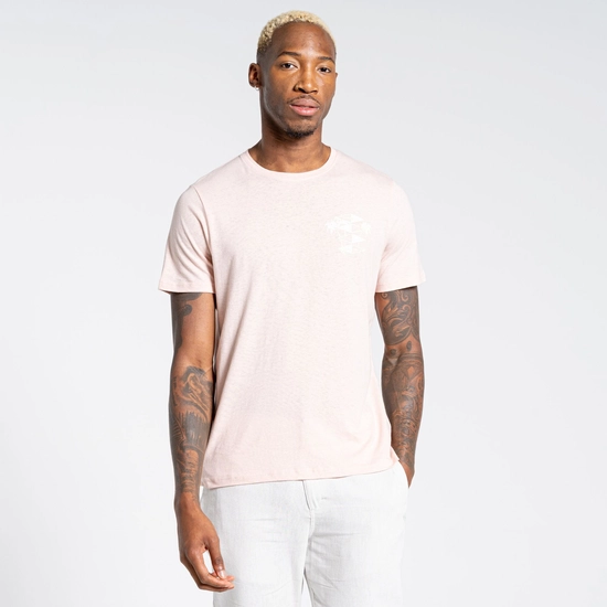Men's Nosibotanical Sten Short Sleeved T-Shirt | Chalk Pink Palm Tree