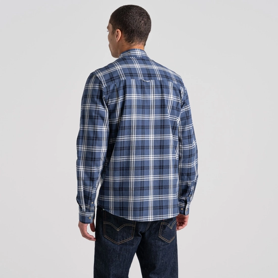 Men's Lonbard Long Sleeved Shirt | Stormy Sky Check