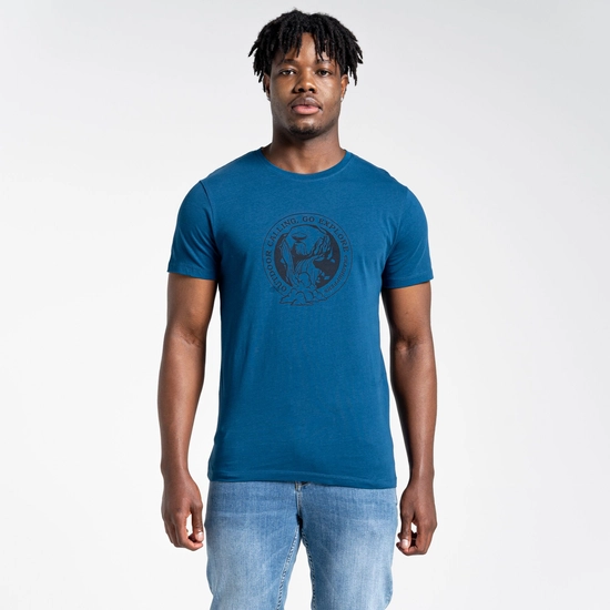 Men's Lugo Short Sleeved T-Shirt | Poseidon Blue Rocky