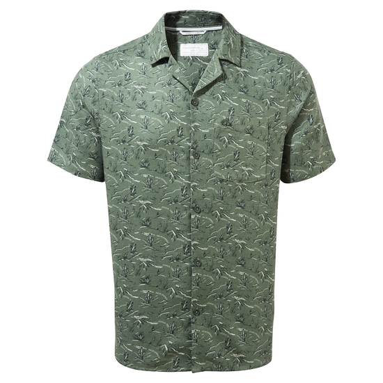Men's Nosibotanical Hula Short Sleeved Shirt | Spruce Green Print
