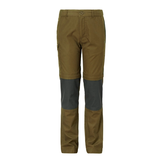 Kid's Kiwi Cargo Convertible Trousers | Dark Moss