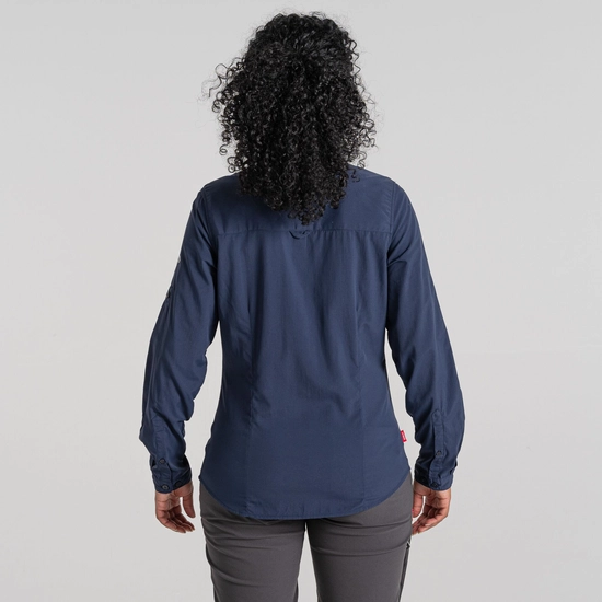 Women's Nosilife Bardo Long Sleeved Shirt | Blue Navy
