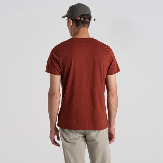 Men's Lucent Short Sleeved T-Shirt | Sienna Red Outside
