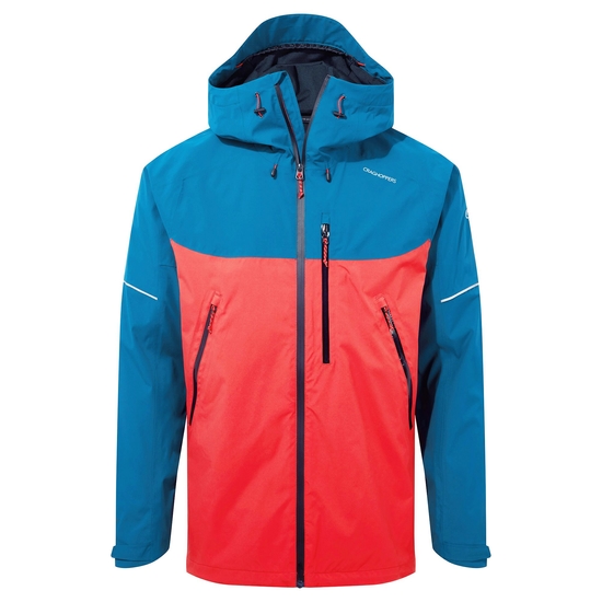 Men's Waterproof Dynamic Jacket | Poseidon Blue / Lava Red