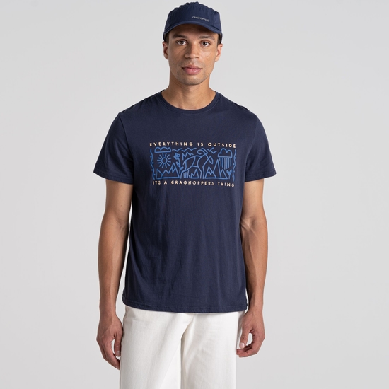 Men's Lucent Short Sleeved T-Shirt | Blue Navy Outside