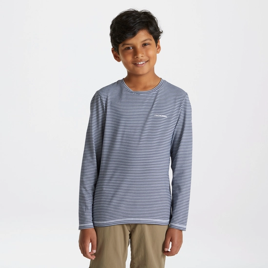 Kid's Nosilife Jago Long Sleeved T-Shirt | Blue Navy / Optic White
