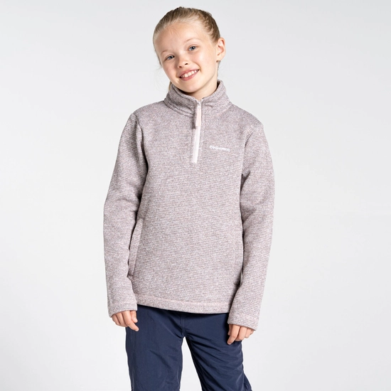 Kids' Shiloh Half Zip Fleece | Pink Clay Marl