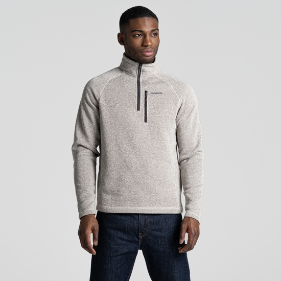 Men's Grindell Half Zip Fleece | Ecru