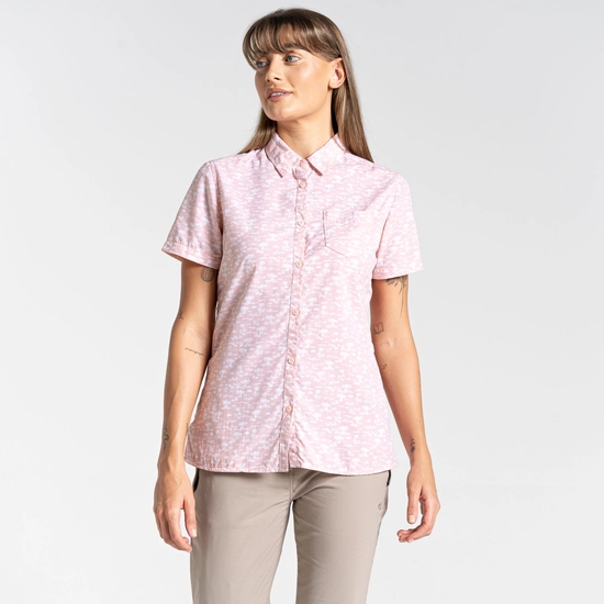 Women's Nosilife Tillia Short Sleeved Shirt | Pink Clay Print