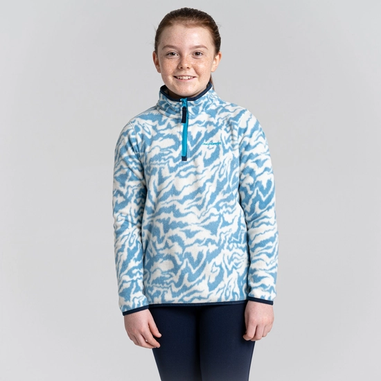 Kid's Kana Half Zip Fleece | Scuba Blue Print