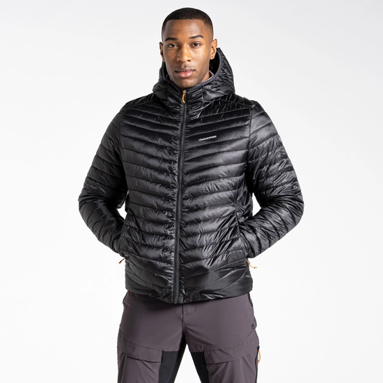 Men's Insulated ExpoLite Hooded Jacket | Black / Magma Orange