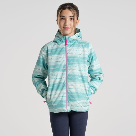 Kid's Rowan Waterproof Jacket | Ocean Green Print