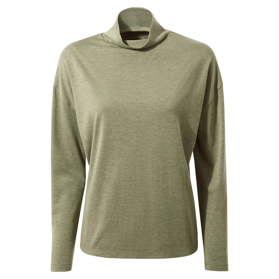 Women's Meridan Long Sleeved Top | Wild Olive Marl