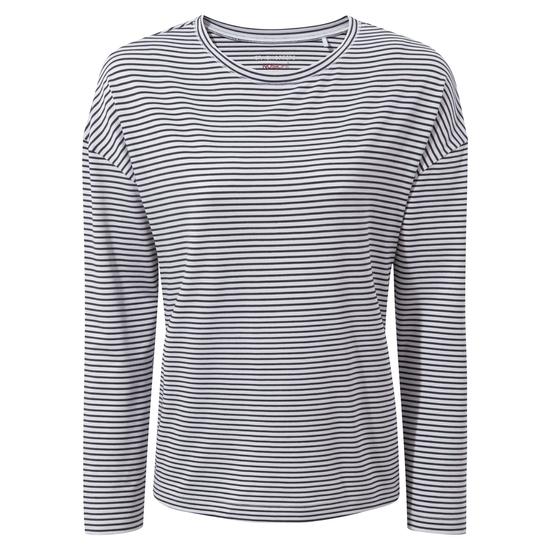 Women's Nosilife Cora Long Sleeved Top | Blue Navy Stripe