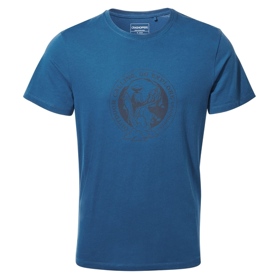 Men's Lugo Short Sleeved T-Shirt | Poseidon Blue Rocky