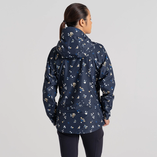 Women's Sariah Waterproof Jacket | Blue Navy Print