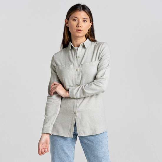 Women's Dearnley Long Sleeved Shirt | Willow Green Marl